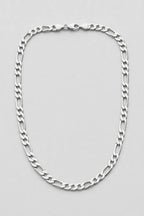 8 mm Silver-Tone Figaro Chain — presentation — silver-tone