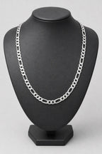 8 mm Silver-Tone Figaro Chain — stand — silver-tone