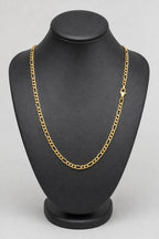 3mm Gold-tone Figaro Chain — stand — Gold-tone