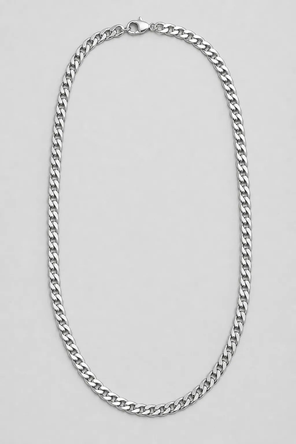 4.5mm Silver-Tone Cuban Link Chain — presentation — silver-tone