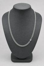 4.5mm Silver-Tone Cuban Link Chain — stand — silver-tone