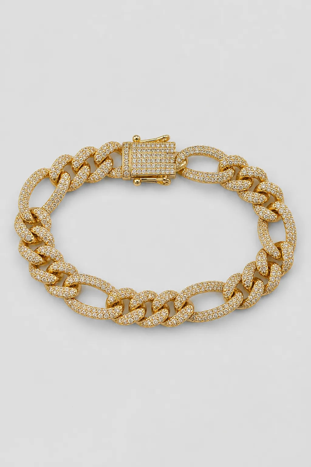 Iced Figaro Bracelet — presentation — Gold‑tone