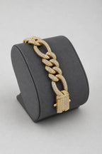 Iced Figaro Bracelet — stand — Gold‑tone