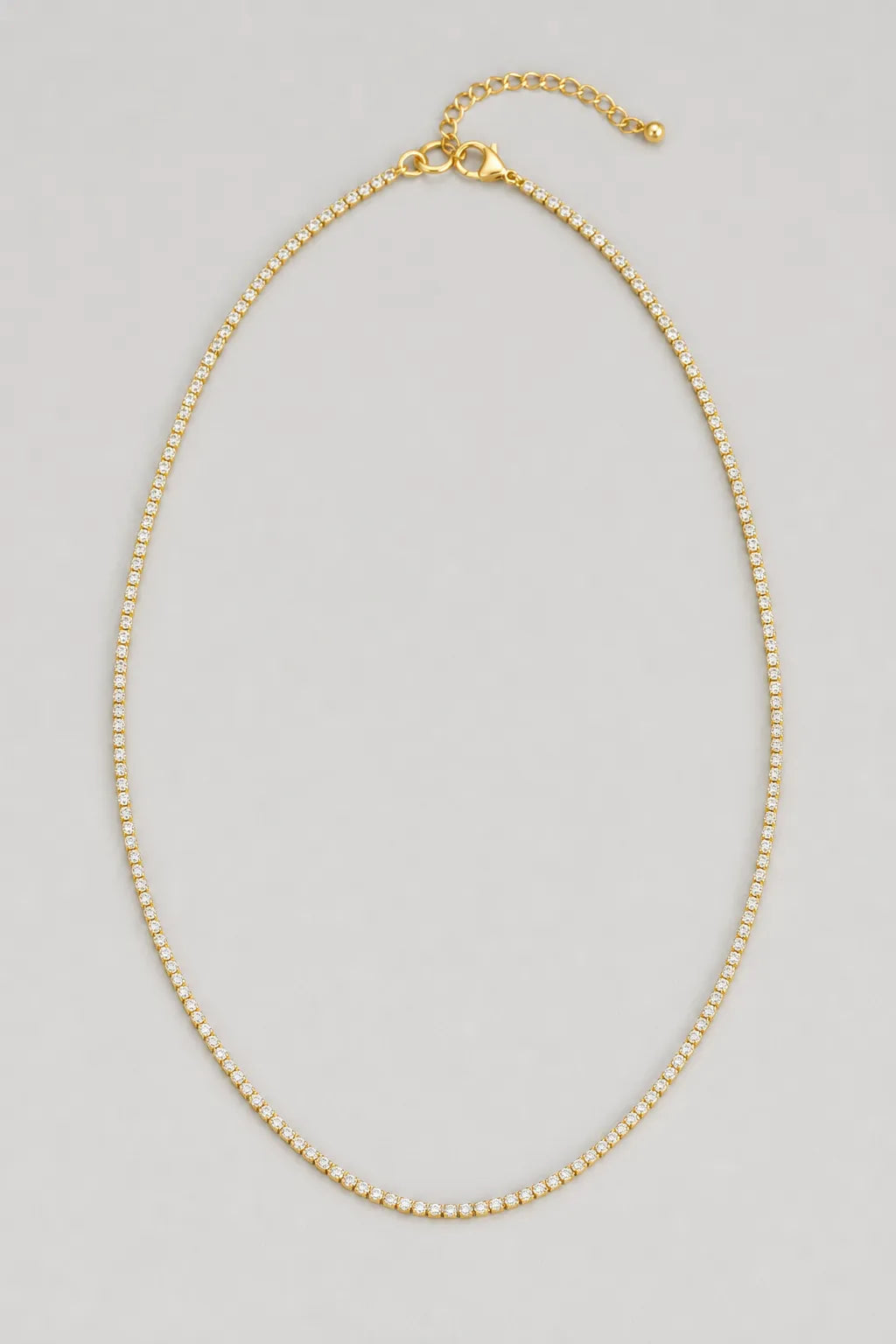 tennis chain choker — presentation — Gold-tone