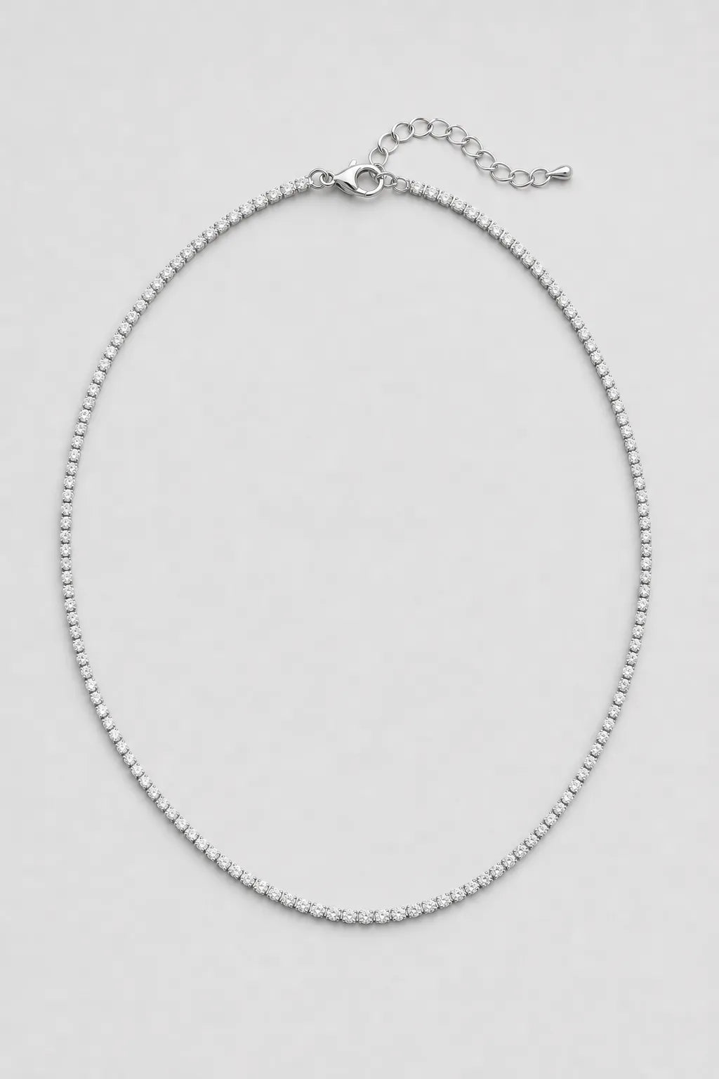 tennis chain choker — variant — Silver-tone