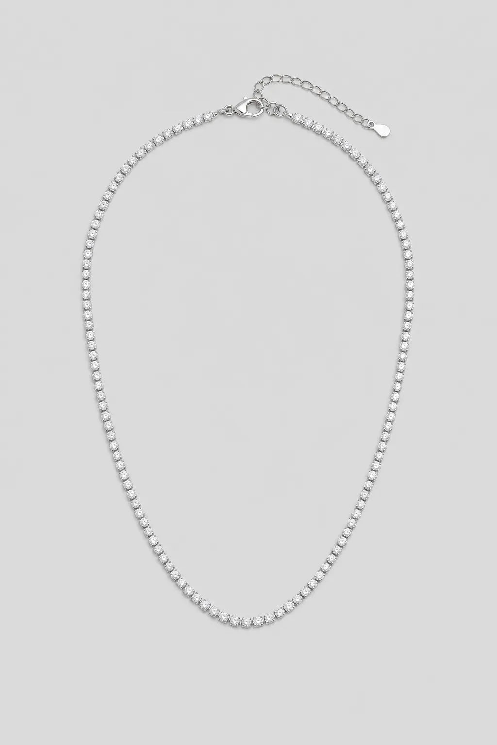 tennis chain choker — variant — Silver-tone