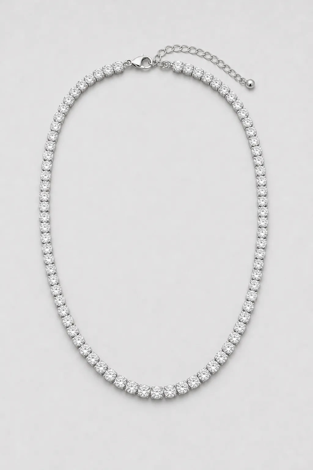 tennis chain choker — variant — Silver-tone