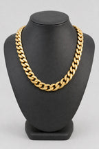 15mm Gold-tone Cuban Link Chain — stand — Gold-tone