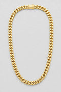 14mm Gold-Tone Cuban Link Chain — presentation — Gold-tone