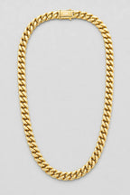 14mm Gold-Tone Cuban Link Chain — presentation — Gold-tone