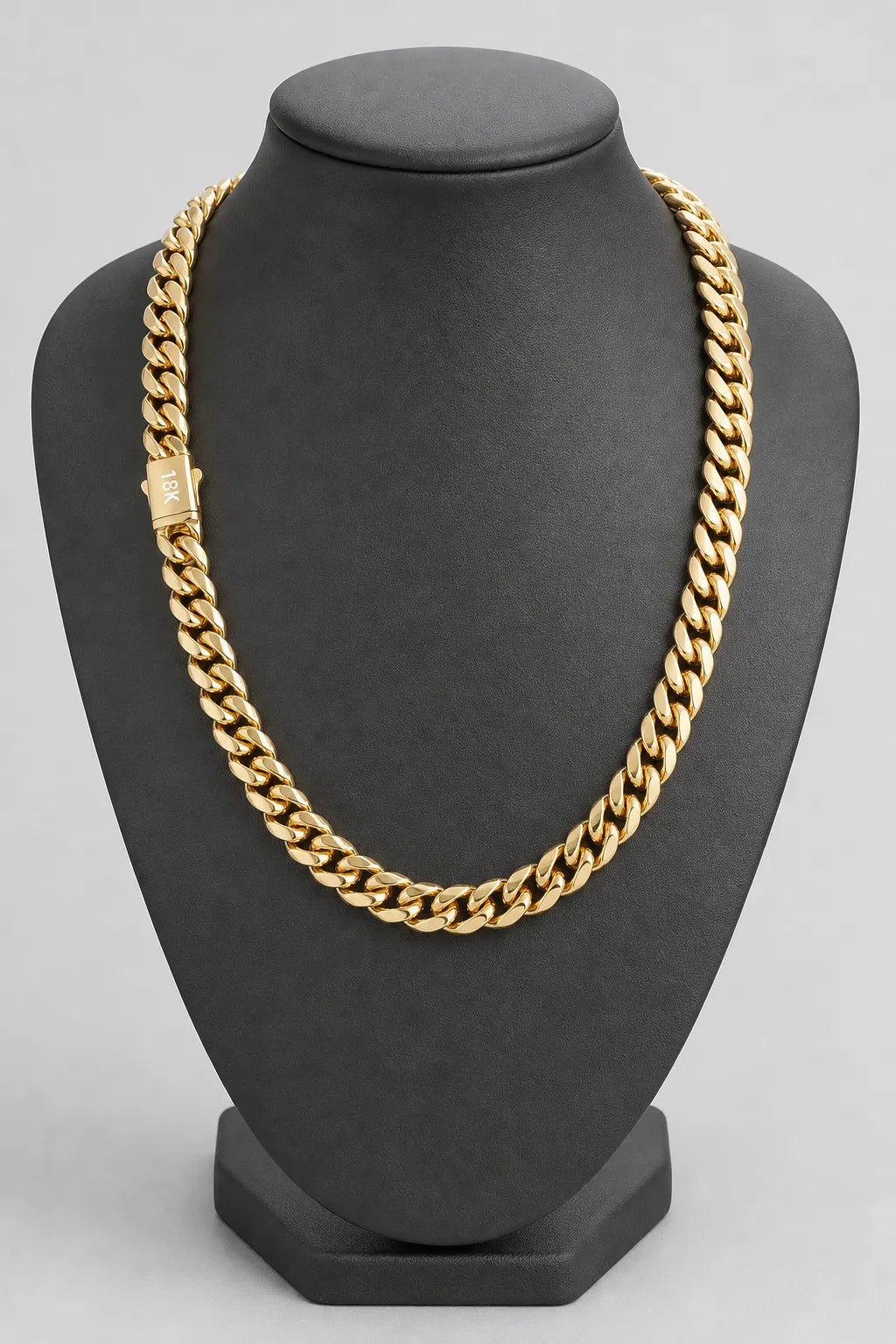 14mm Gold-Tone Cuban Link Chain — stand — Gold-tone