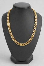 14mm Gold-Tone Cuban Link Chain — stand — Gold-tone