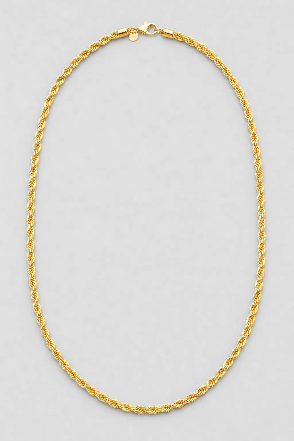 4mm Gold-Tone Rope Chain Necklace — presentation — Gold-tone