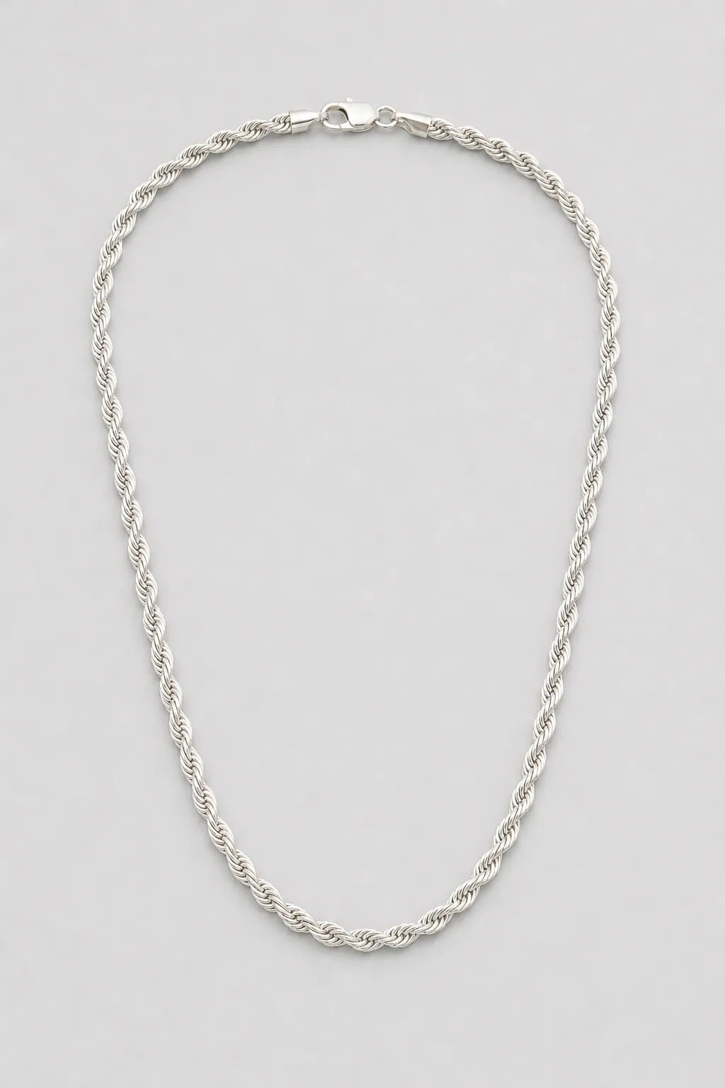 4mm Silver-tone Rope Chain — presentation — silver-tone
