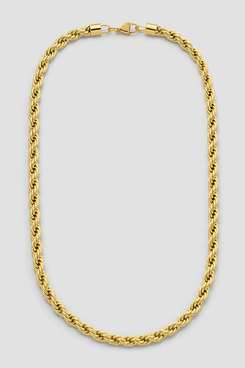 8mm gold-tone rope chain — presentation — Gold-tone
