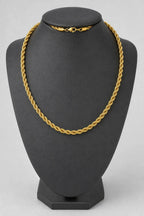 8mm gold-tone rope chain — stand — Gold-tone