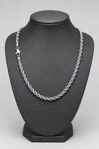 8mm Silver-tone Rope Chain — stand — Silver-tone