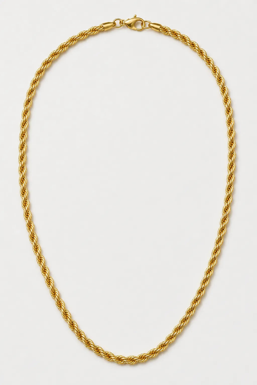5mm Gold-tone Rope Chain Necklace — presentation — Gold-tone