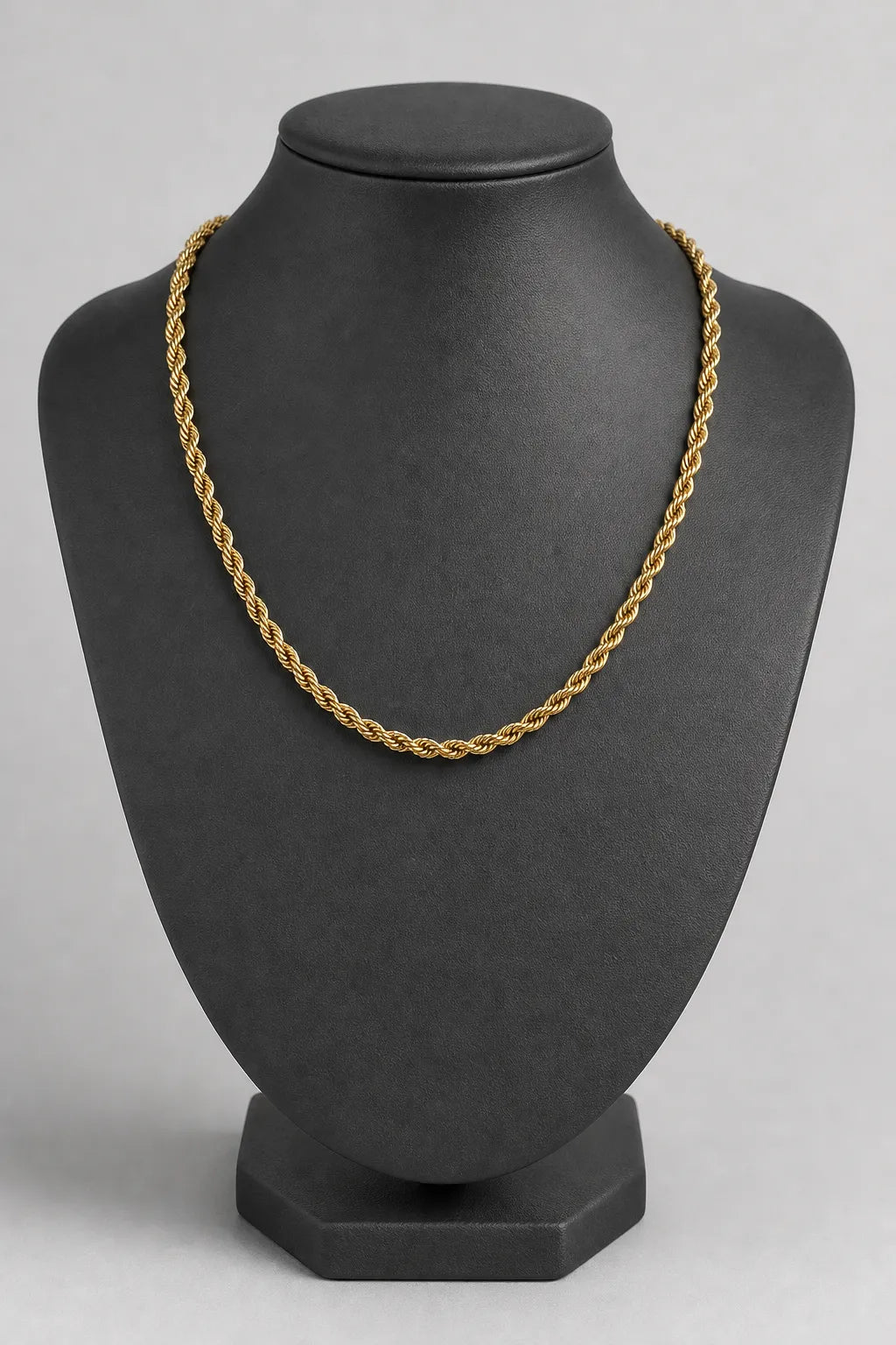 5mm Gold-tone Rope Chain Necklace — stand — Gold-tone