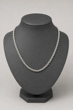 5mm Silver-tone Rope Chain — stand — Silver-tone