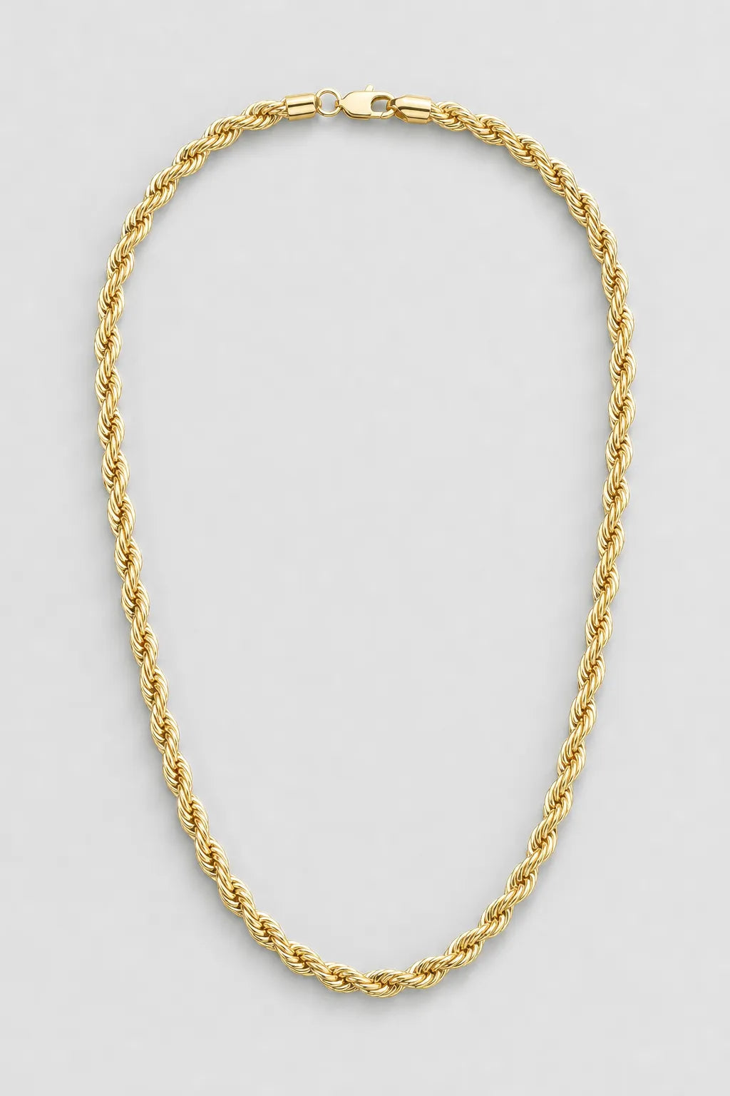 6mm gold-tone rope chain — presentation — gold-tone