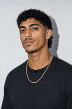 6mm gold-tone rope chain — worn — gold-tone