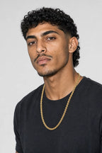 7mm Gold-tone Rope Chain — worn — Gold-tone