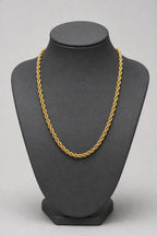 7mm Gold-tone Rope Chain — stand — Gold-tone