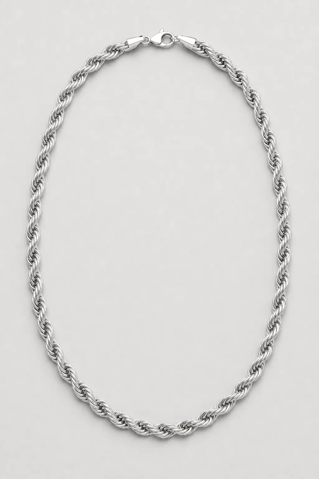 7mm Silver-tone Rope Chain — presentation — 7mm Silver-tone