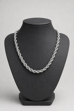 7mm Silver-tone Rope Chain — stand — 7mm Silver-tone