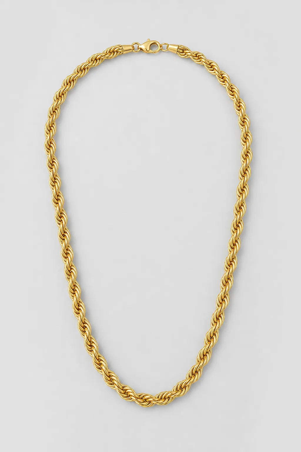 9mm Gold-Tone Rope Chain Necklace — presentation — Gold-tone