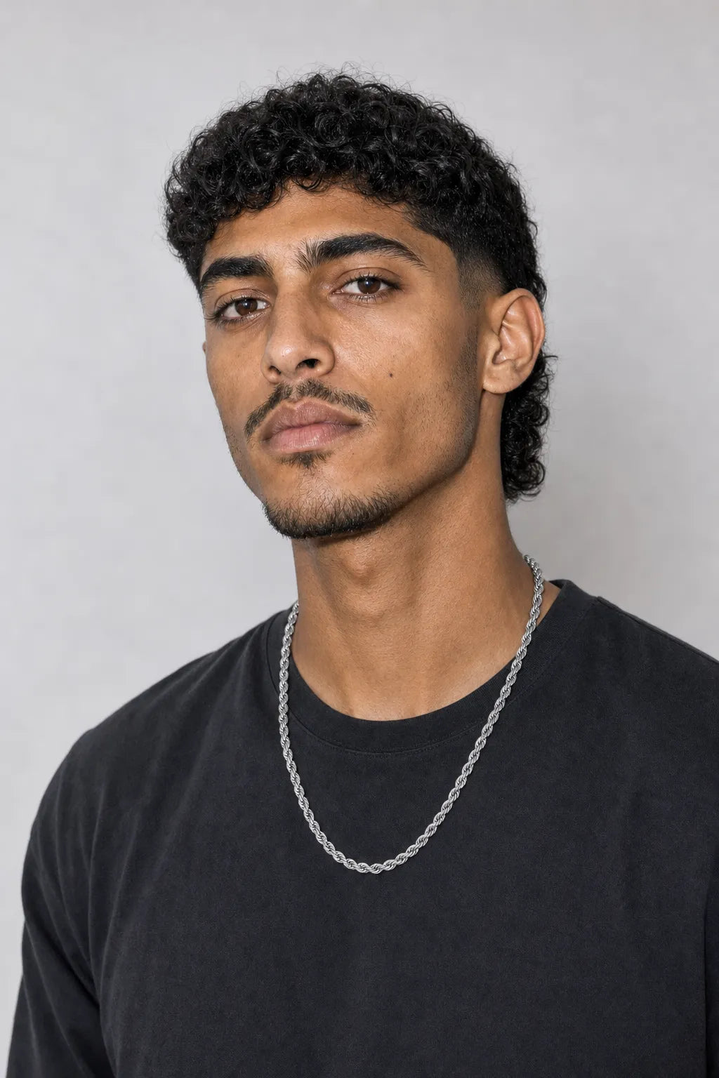 9mm Silver-tone Rope Chain — worn — Silver‑tone