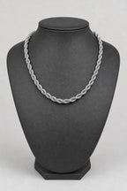 9mm Silver-tone Rope Chain — stand — Silver‑tone