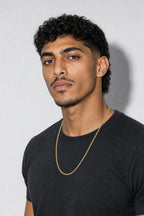 2mm gold-tone Franco chain necklace — worn — Gold-tone
