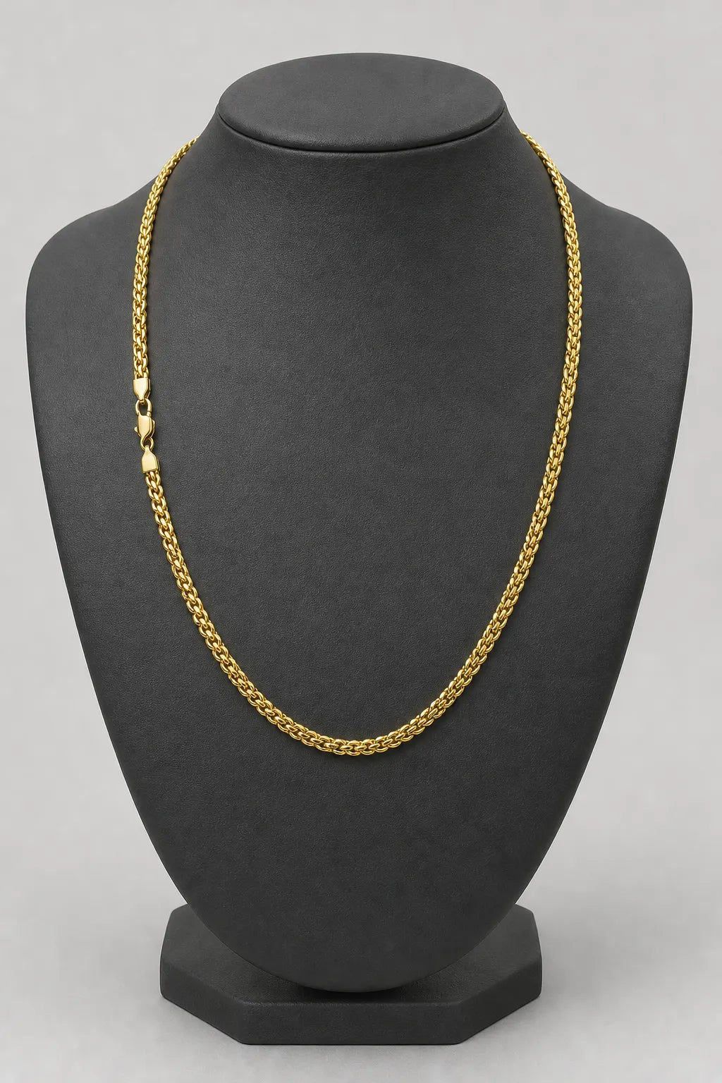 4mm Gold-tone Franco Chain Necklace — stand — Gold-tone
