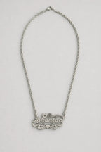 90s Name Chain — Custom Script Nameplate Necklace — variant — Silver-tone