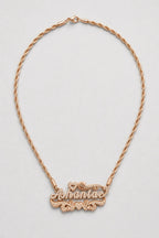 90s Name Chain — Custom Script Nameplate Necklace — variant — Rose-gold-tone