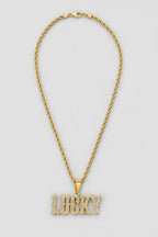Custom Name Iced Chain Necklace — presentation — Gold-tone & Silver-tone