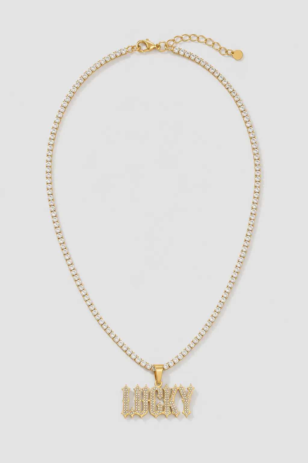 Custom Name Iced Chain Necklace — variant — Gold-tone & Silver-tone