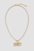 Custom Name Iced Chain Necklace — variant — Gold-tone & Silver-tone