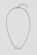 Custom Name Old English Font Chain — variant — Silver-tone