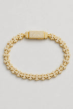 Cross Tennis Bracelet — presentation — Gold-tone