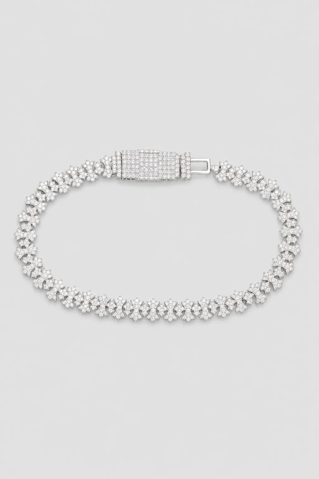 Cross Tennis Bracelet — variant — Silver-tone