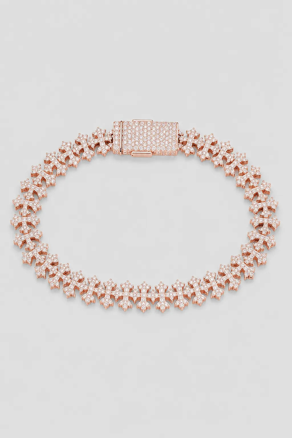 Cross Tennis Bracelet — variant — Rose-gold-tone