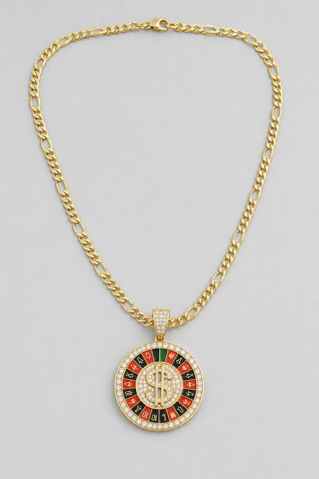 Spinning Chain Pendant Necklace — presentation — gold-tone