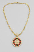 Spinning Chain Pendant Necklace — presentation — gold-tone