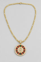 Spinning Chain Pendant Necklace — presentation — gold-tone