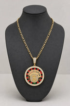 Spinning Chain Pendant Necklace — stand — gold-tone