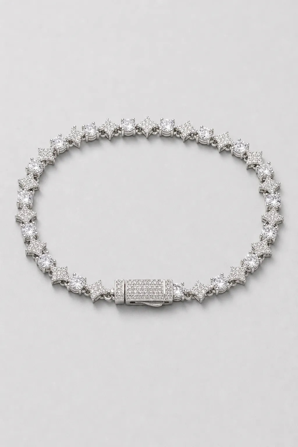 Star Tennis Bracelet — presentation — Silver-tone 1