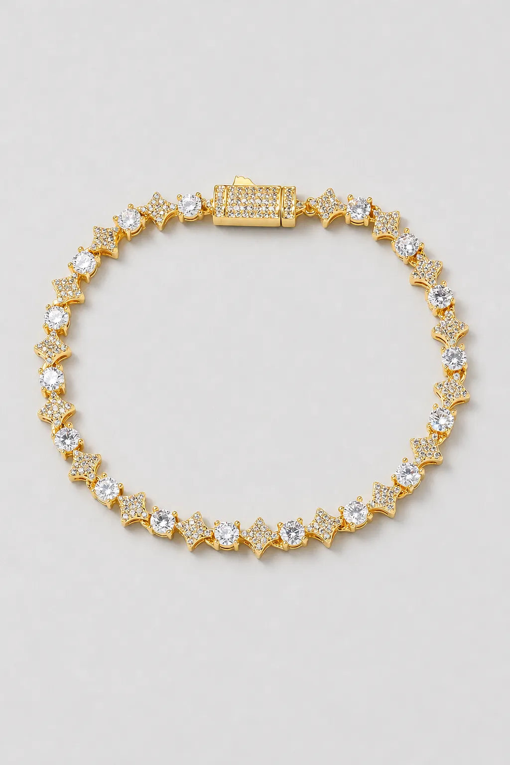 Star Tennis Bracelet — variant — Gold-tone 2